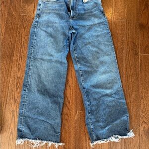 Agolde Harper crop Raw Hem Denim Jeans in Blue